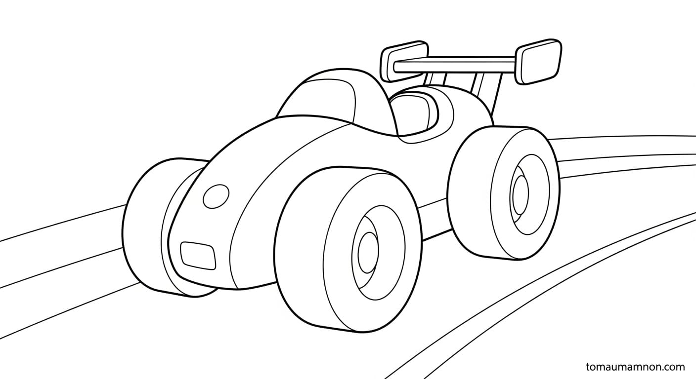 Tranh Tô Màu Xe Đua xe đua đơn giản