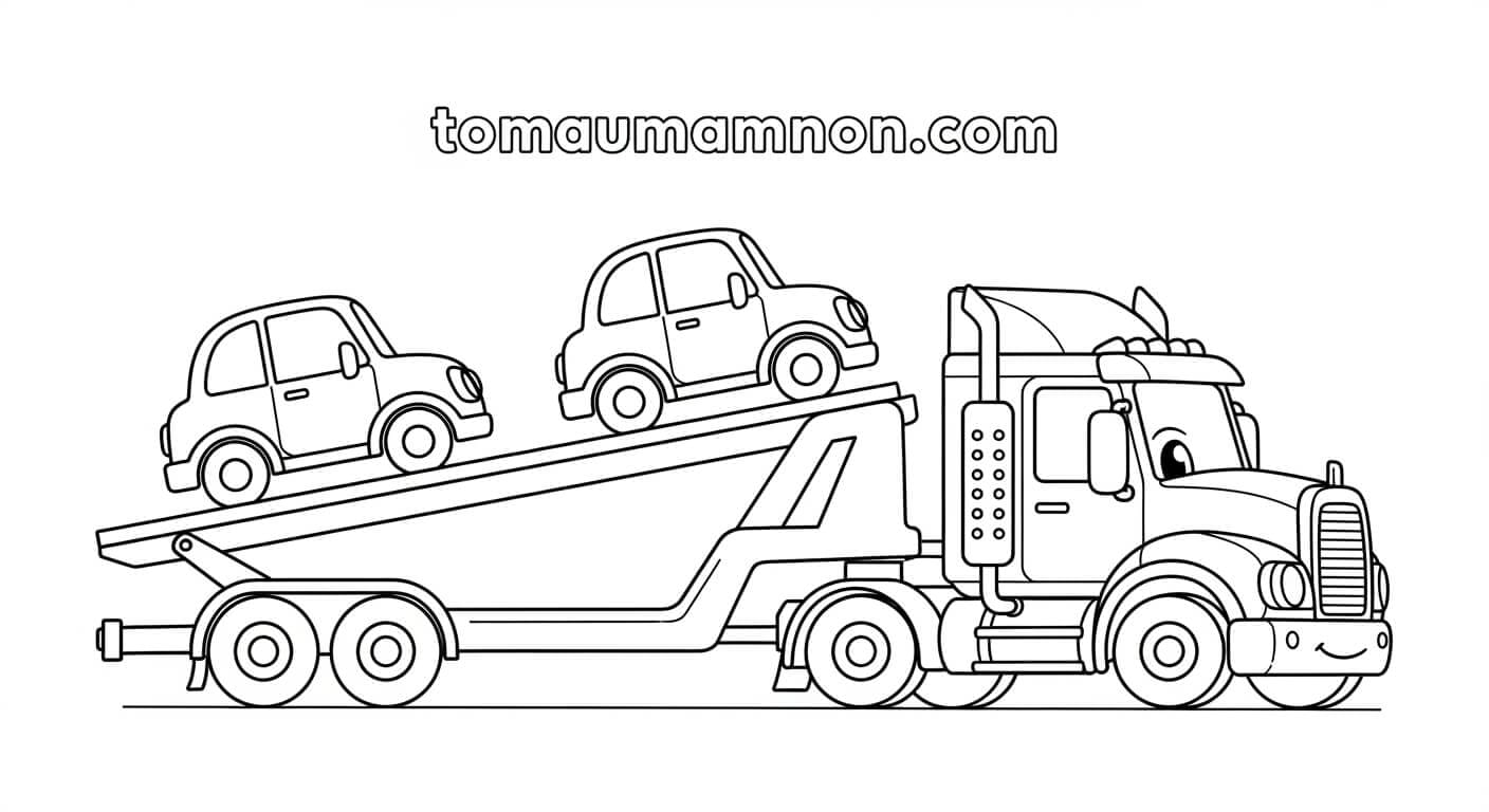 Tranh Tô Màu Xe Tải Xe tải vào bến