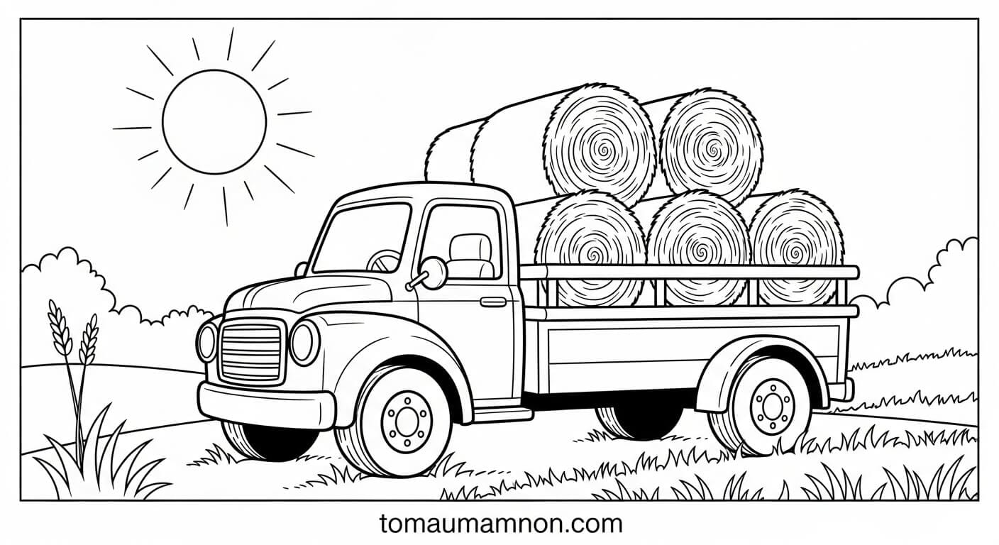 Tranh Tô Màu Xe Tải Xe tải trong kho