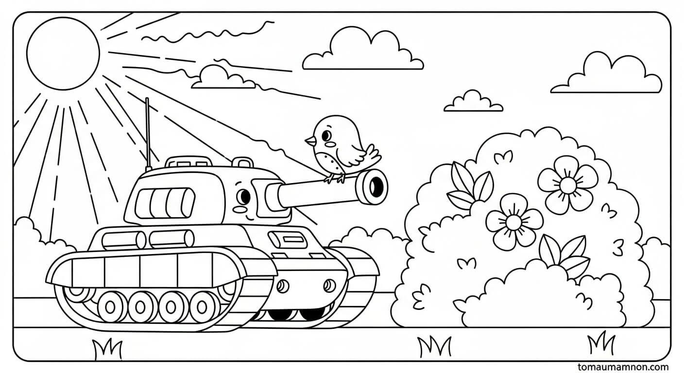 tranh to mau xe tang 1