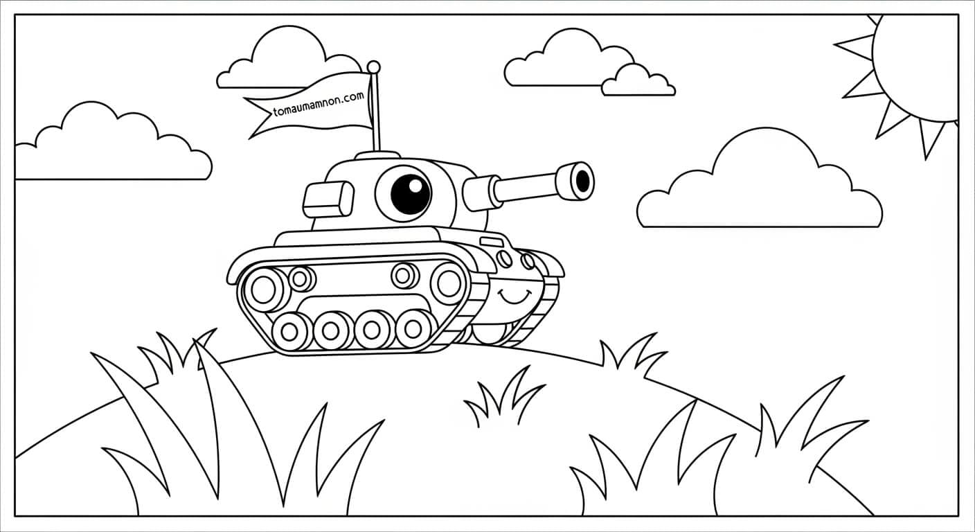 Tranh Tô Màu Xe Tăng tranh tô màu xe tăng 3