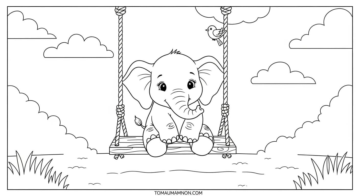 Tranh Tô Màu Xích Đu Xích đu ở công viên