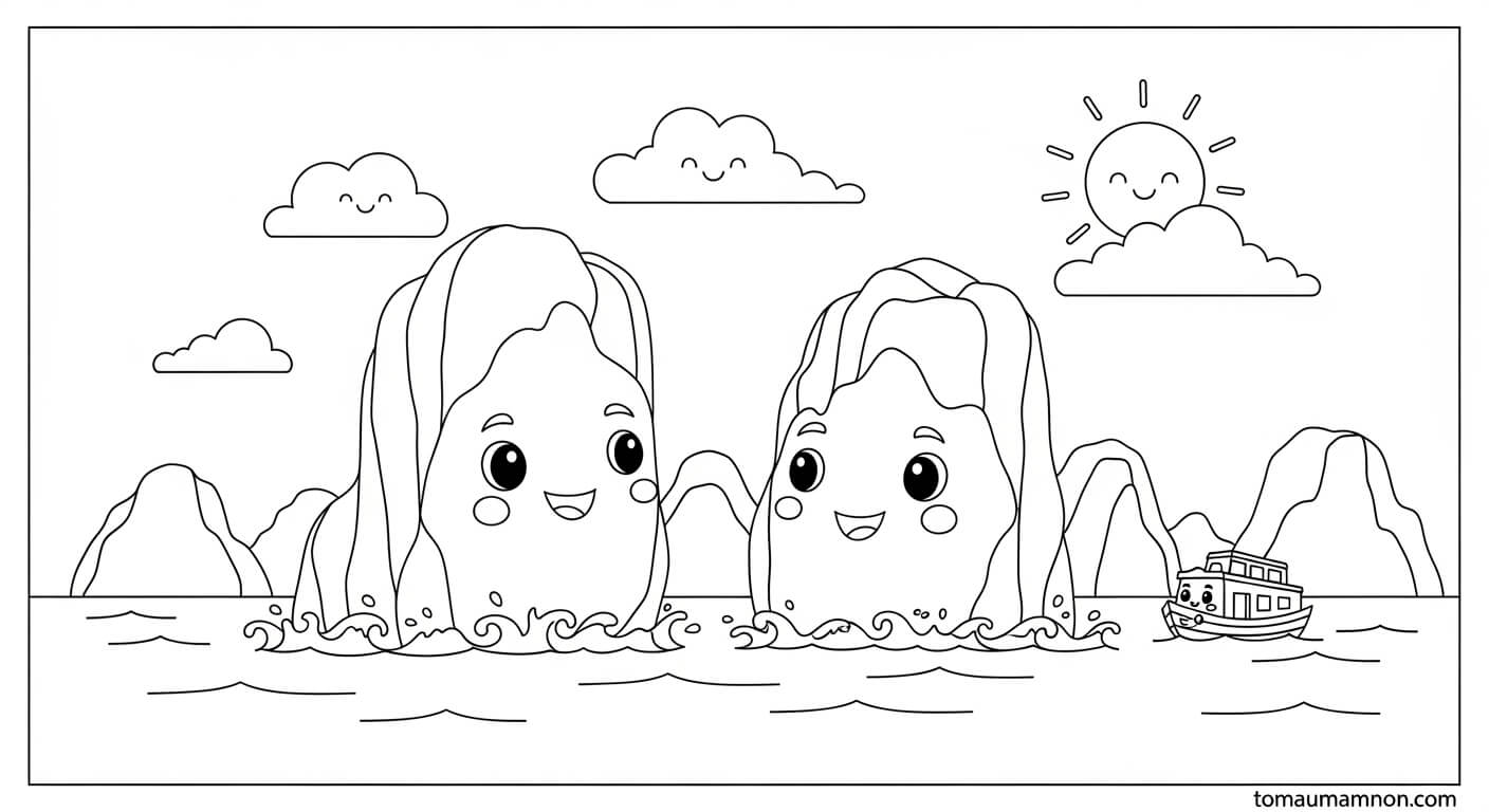 Tranh Vịnh Hạ Long Tranh vịnh Hạ Long với nước biển