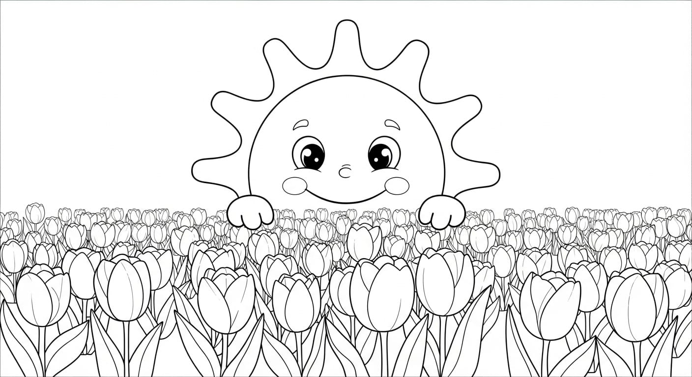 Tranh Vườn Hoa Hoa hướng dương tươi sáng