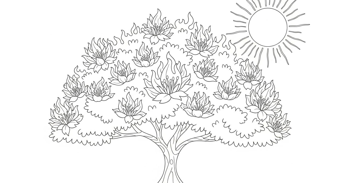 Vẽ Cảnh Mùa Hè Mặt trời chiếu sáng trên bãi biển