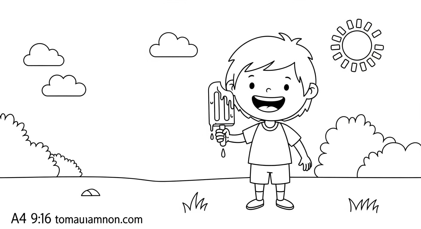 Vẽ Cảnh Mùa Hè Trẻ đang chơi dưới gốc cây