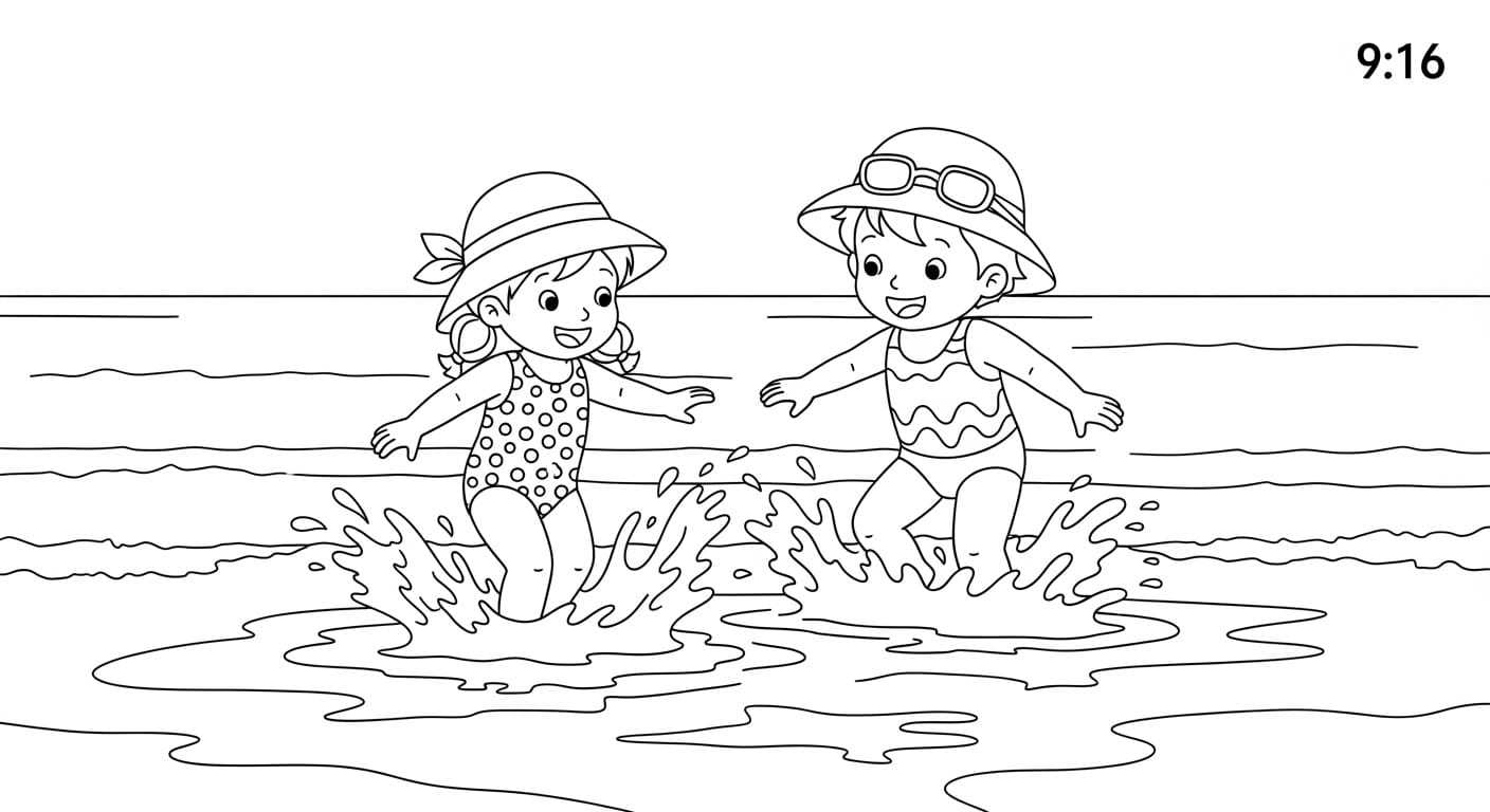 Vẽ Cảnh Mùa Hè Đoàn thuyền buồm trên biển