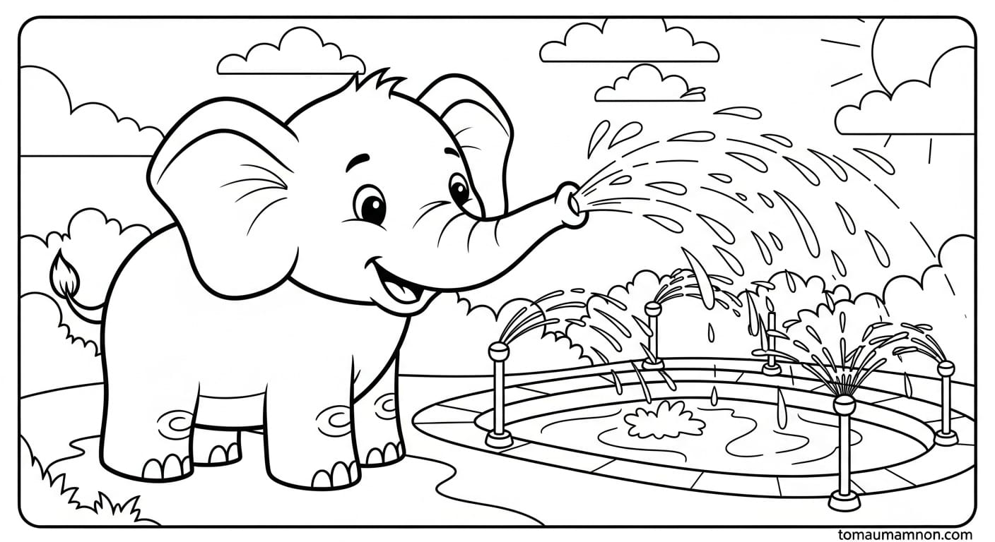 Vẽ Công Viên Nước Trượt nước vui nhộn