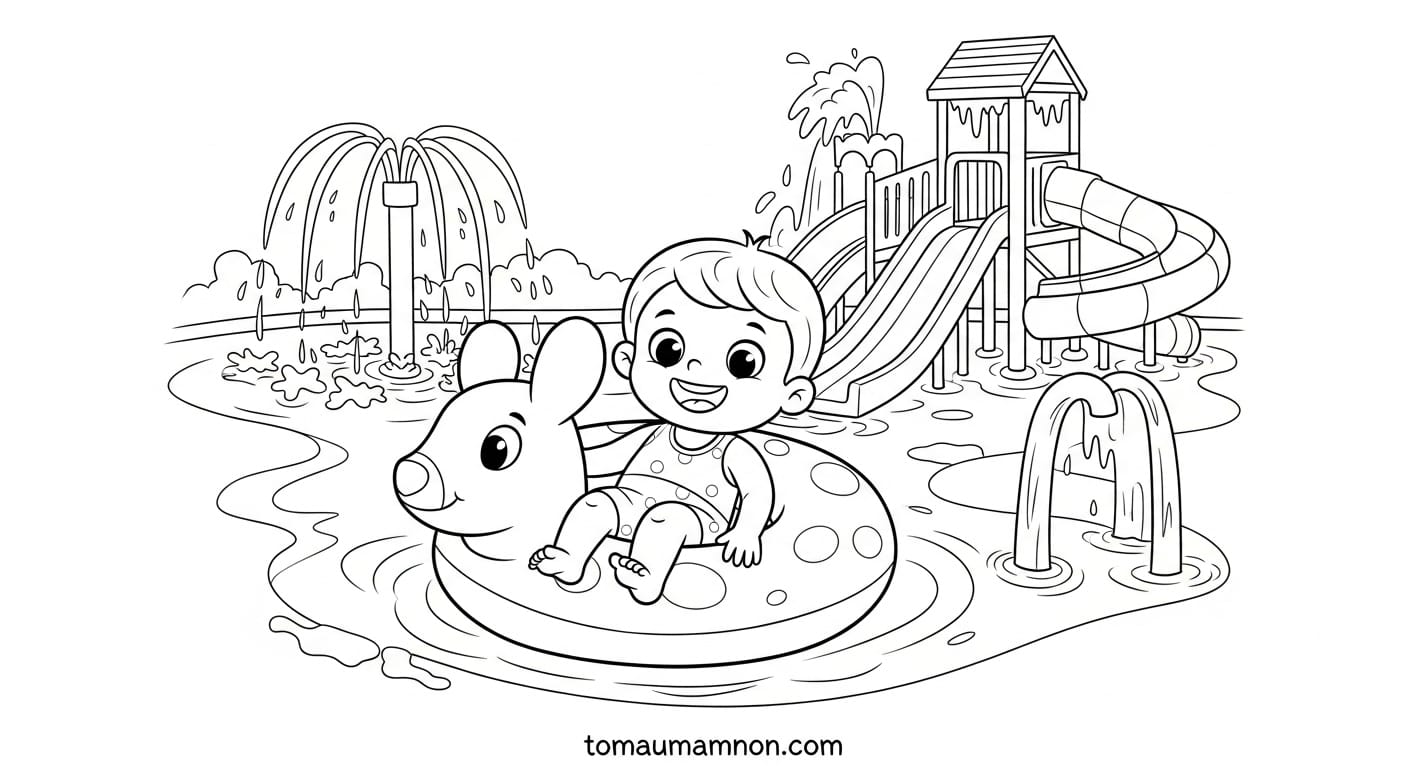 Vẽ Công Viên Nước Một góc công viên rộng lớn