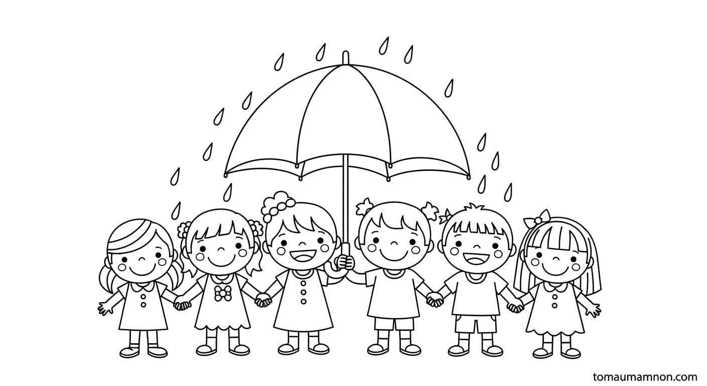 Vẽ Mây Mưa mưa dưới đám mây xám