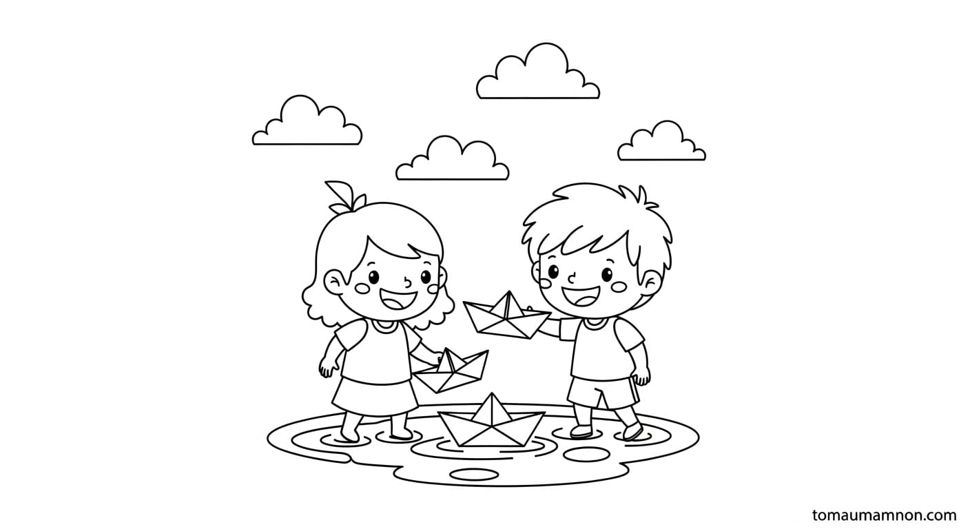 Vẽ Mây Mưa mây nhỏ giọt mưa