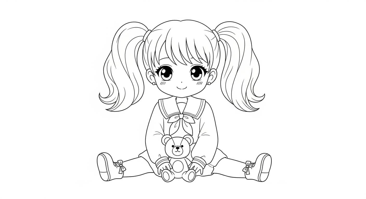 Vẽ Nhân Vật Anime Nữ Chi tiết váy đơn giản