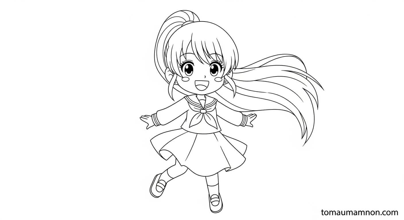 Vẽ Nhân Vật Anime Nữ Nhân vật anime nữ với ánh mắt đáng yêu