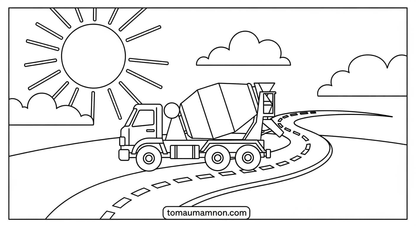 Xe Bồn Bê Tông Xe bồn bê tông với màu sắc