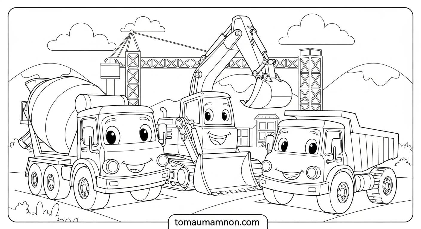 Xe Bồn Bê Tông Chiếc xe bồn bê tông dưới nắng