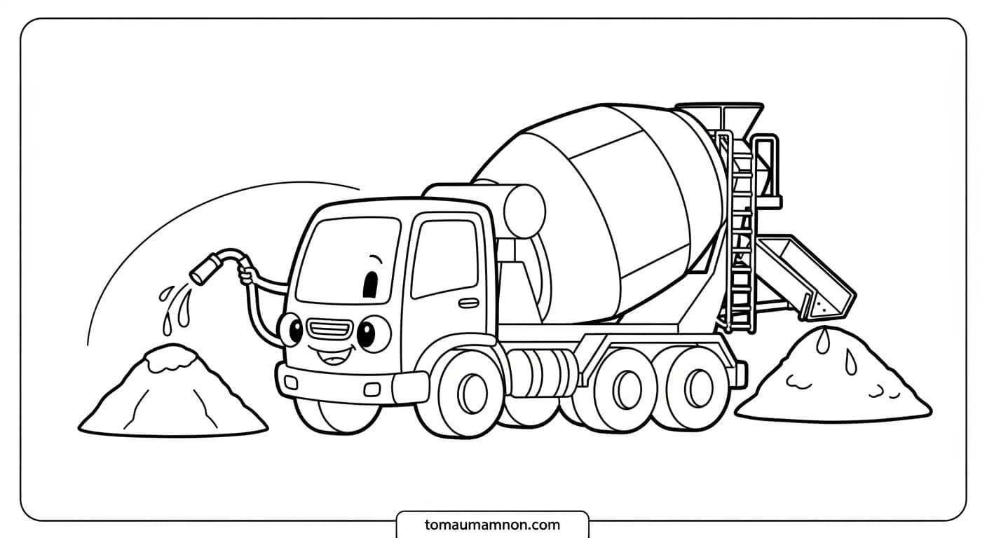 Xe Bồn Bê Tông Khung cảnh xe bồn bê tông