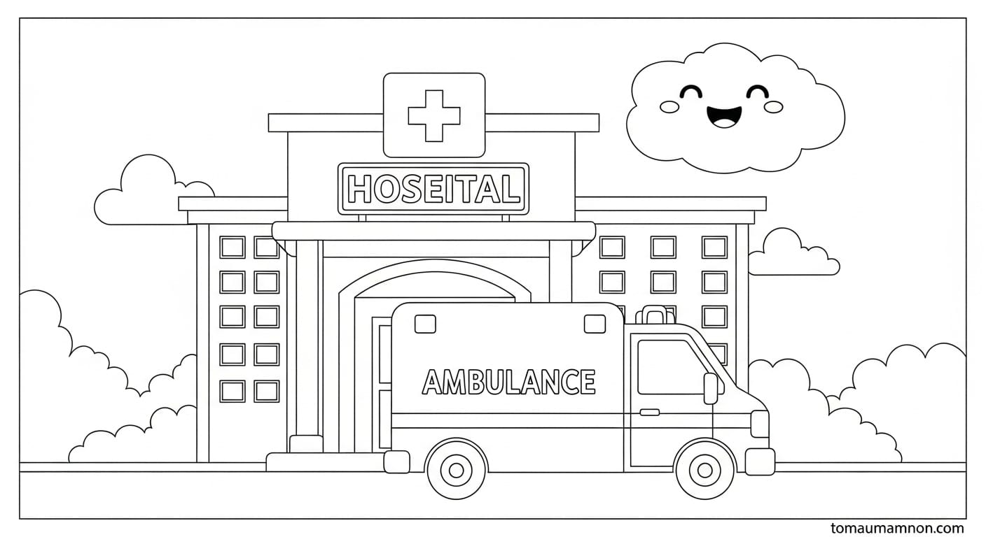 Xe Cứu Thương Tô Màu Xe cứu thương và bệnh viện