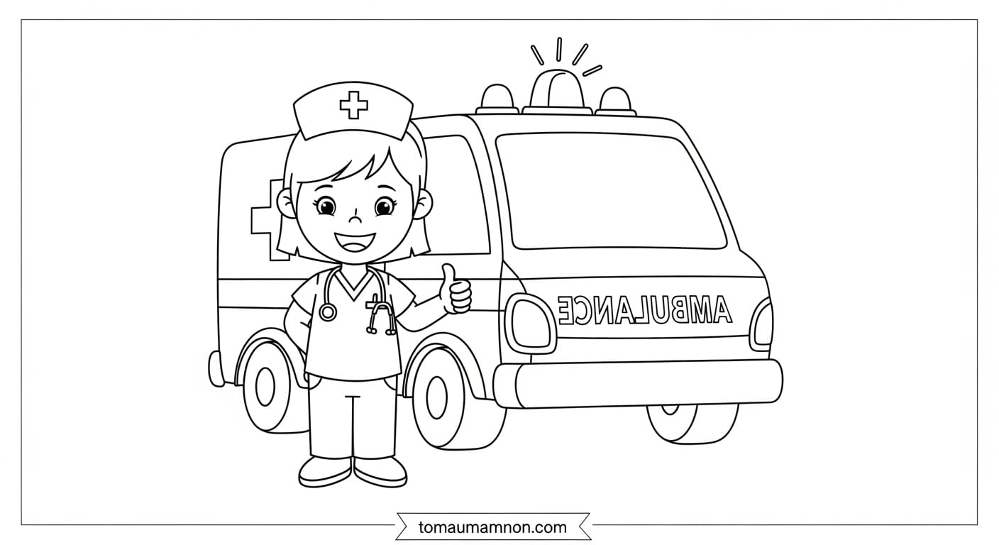Xe Cứu Thương Tô Màu Xe cứu thương vào ban đêm