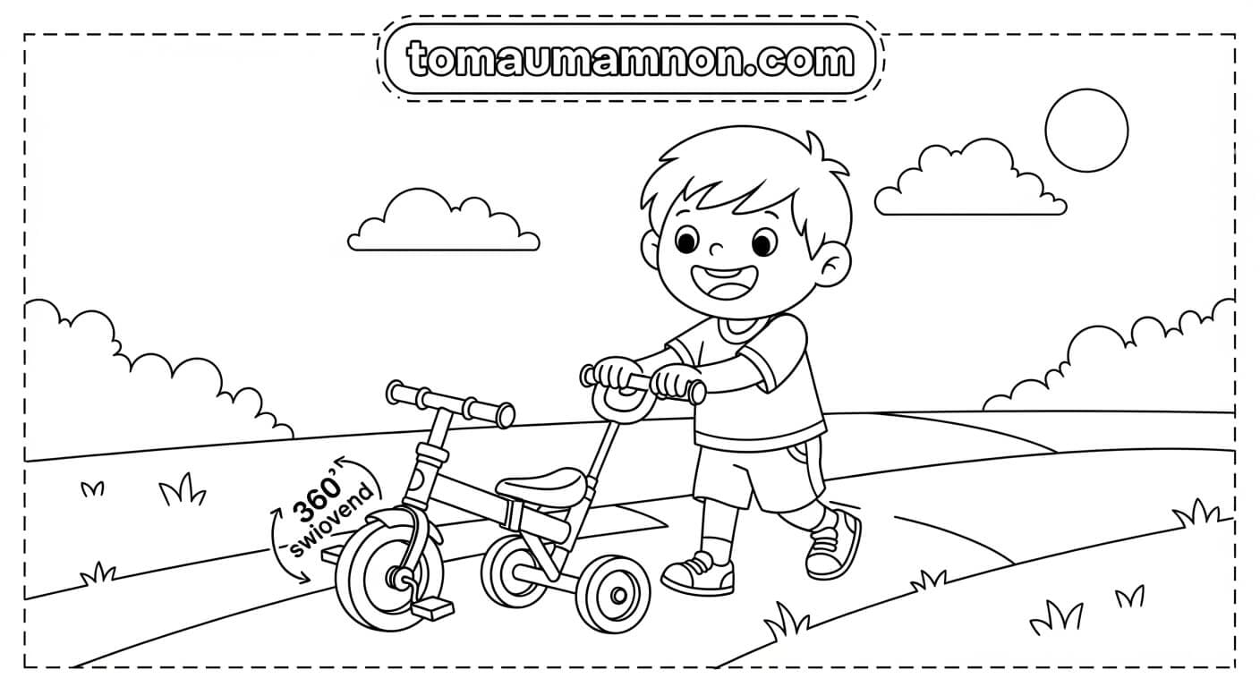 Xe Đạp 3 Bánh Cho Bé bé đang đi xe đạp ba bánh