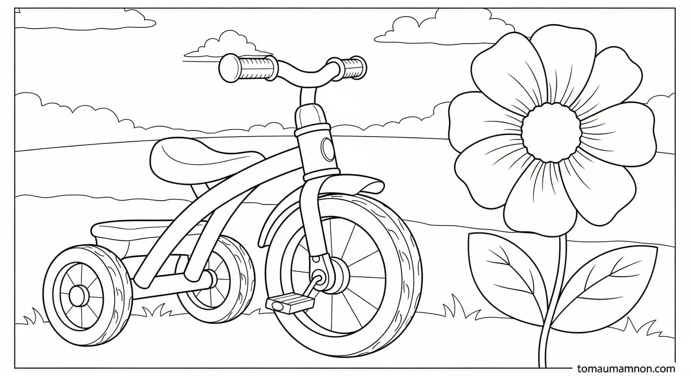 Xe Đạp 3 Bánh Cho Bé xe đạp ba bánh màu vàng