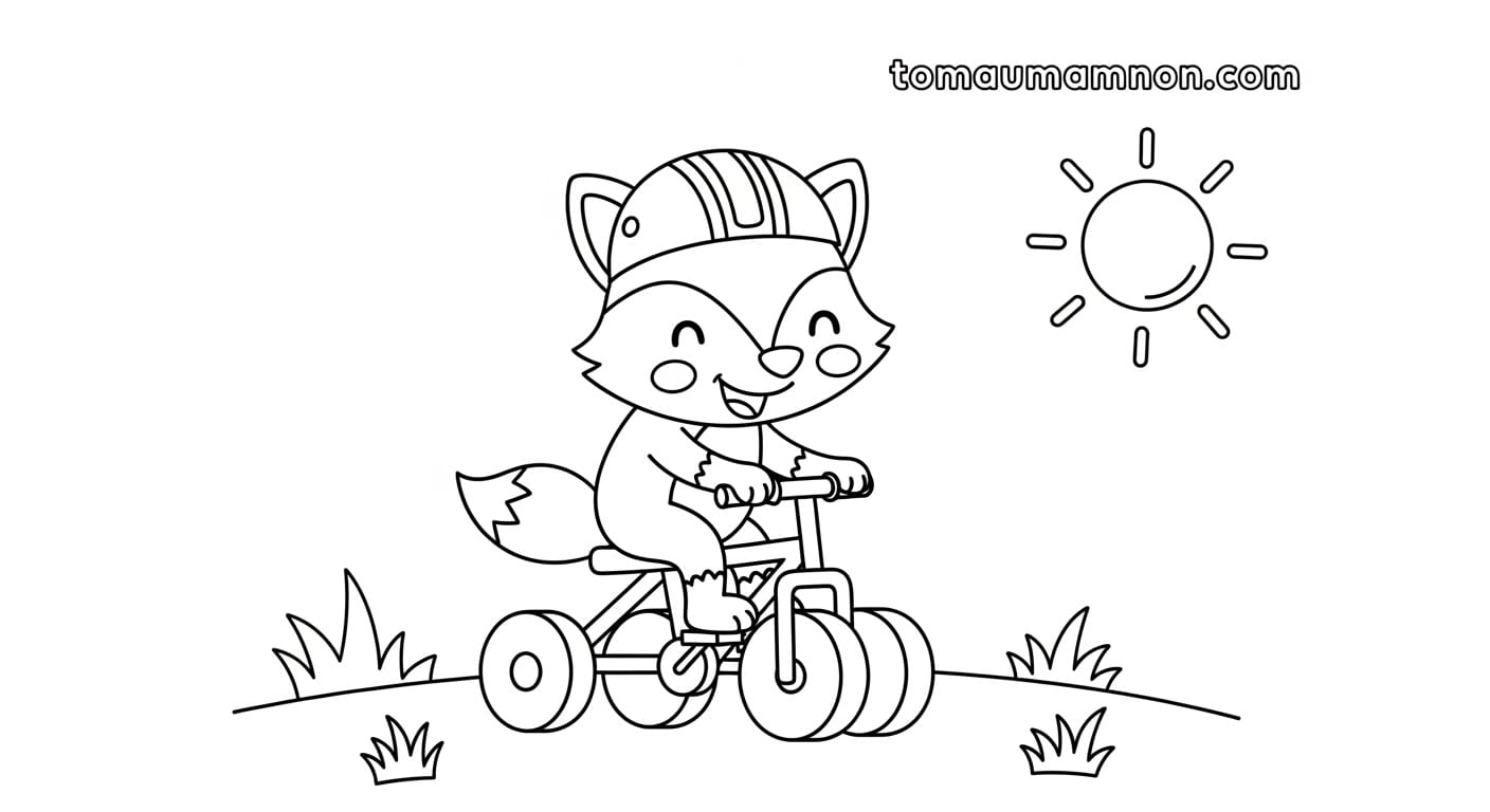 Xe Đạp 4 Bánh Cho Bé bé gái vui vẻ đạp xe