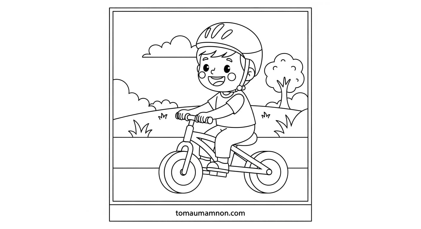 Xe Đạp 4 Bánh Cho Bé xe đạp màu sắc xanh