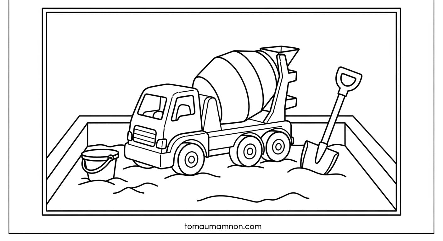 Xe Trộn Bê Tông Cận cảnh xe trộn bê tông