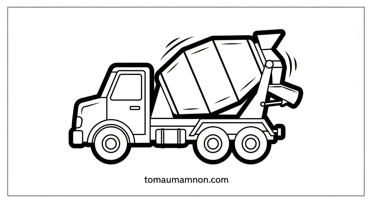 Xe Trộn Bê Tông Xe trộn bê tông trên đường phố