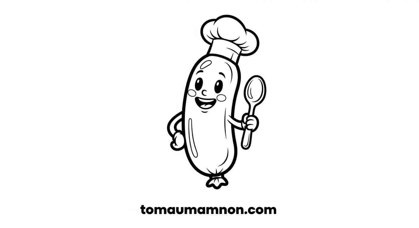 Xúc Xích Nhỏ Xúc xích bên cạnh rau củ