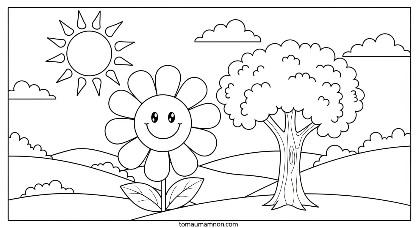 Cây Tô Màu Cây xanh có bộ rễ dưới lòng đất