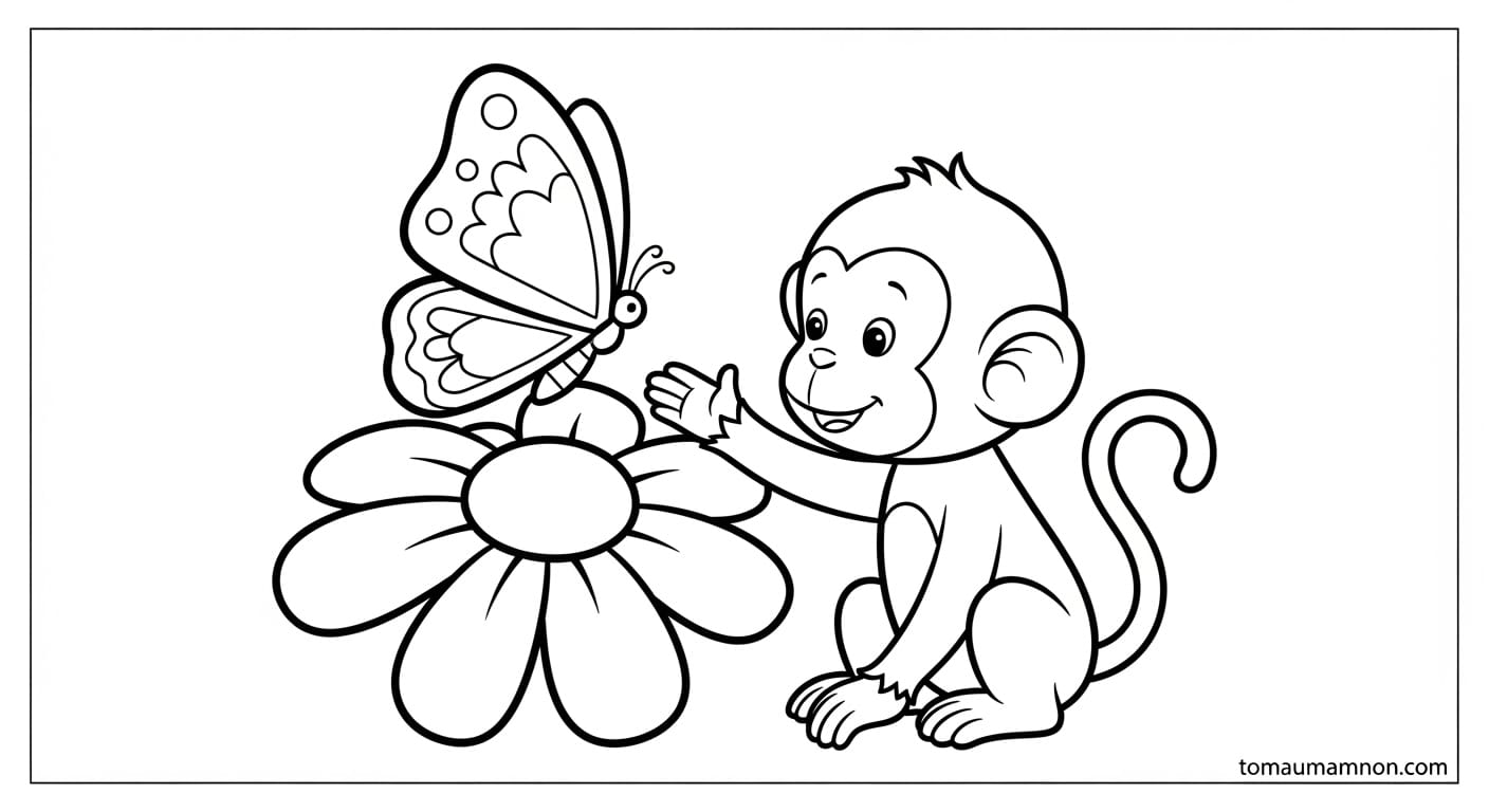 Con Khỉ Tô Màu Khỉ lủng lẳng trên cây