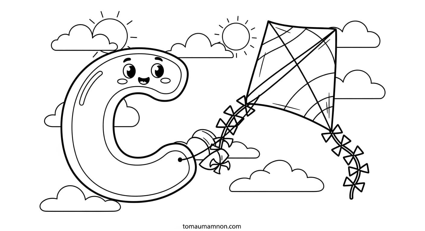 Tô màu chữ cái E