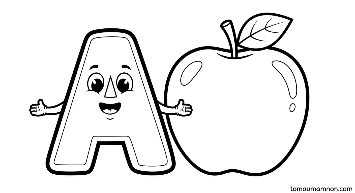 Tô màu chữ cái A