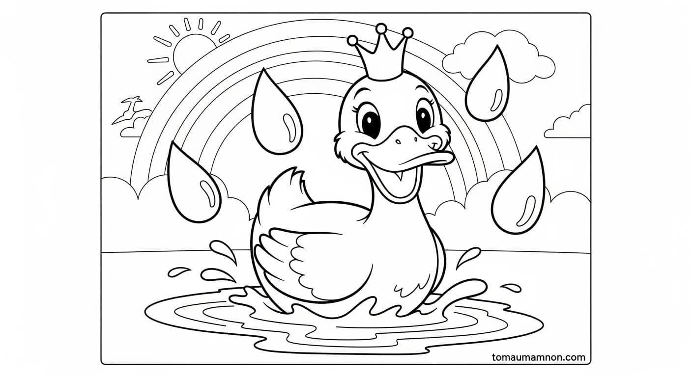 Hình Tô Màu Con Vịt Vịt đang kêu