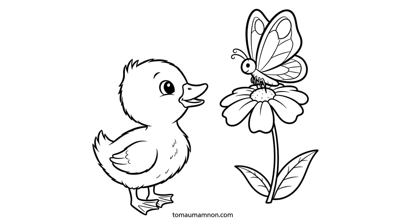 Hình Tô Màu Con Vịt Vịt đáng yêu