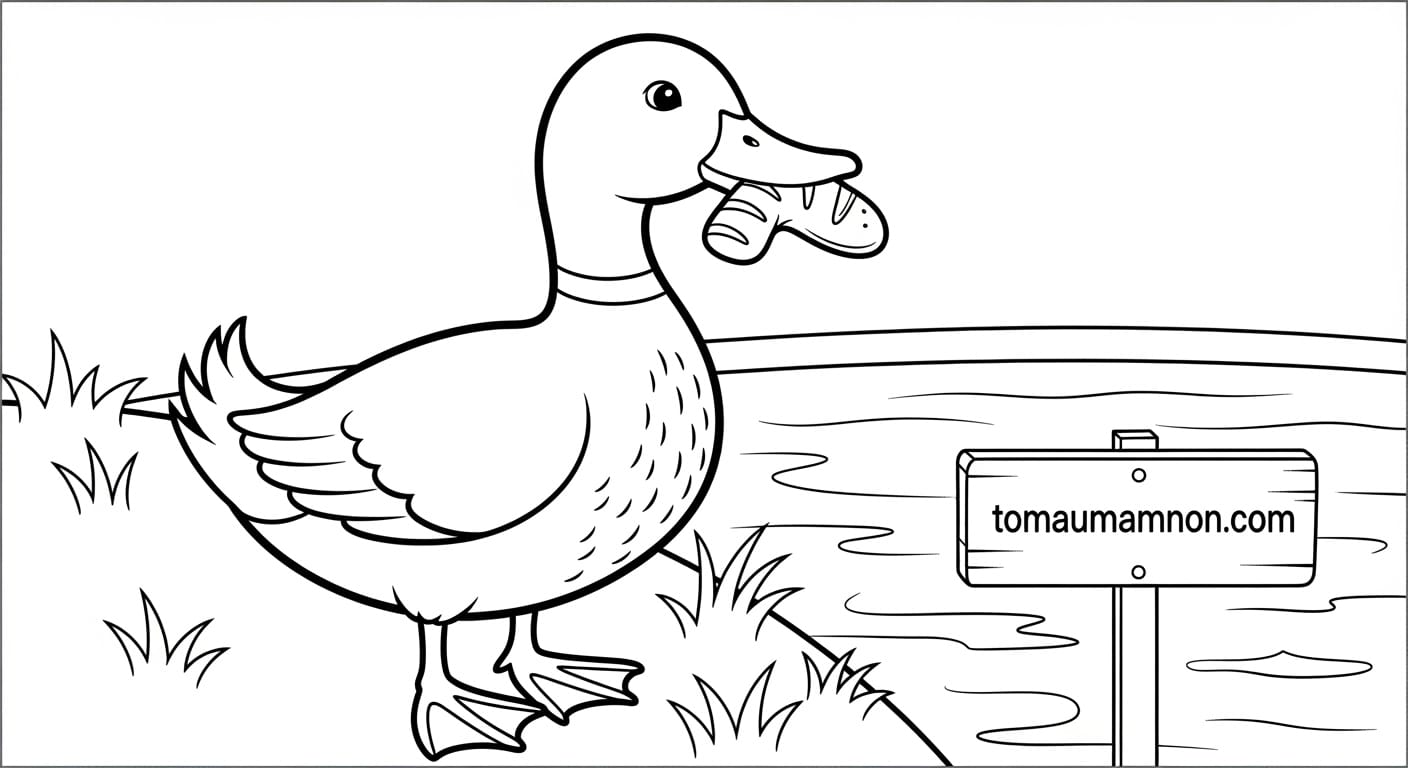 Hình Tô Màu Con Vịt Vịt mũm mĩm