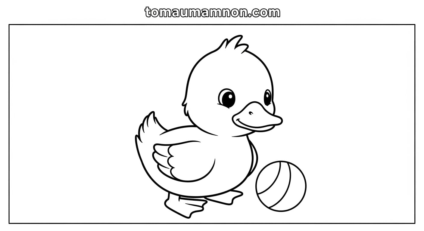 Hình Tô Màu Con Vịt Vịt trên con đường nhỏ