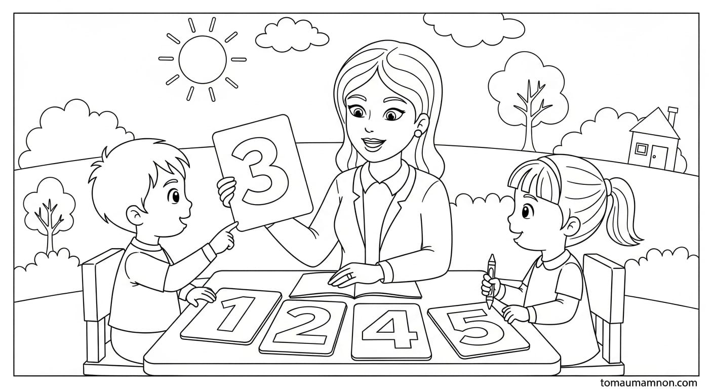 Hình Vẽ Cô Giáo Và Học Sinh Cô giáo ôm học sinh vào lòng