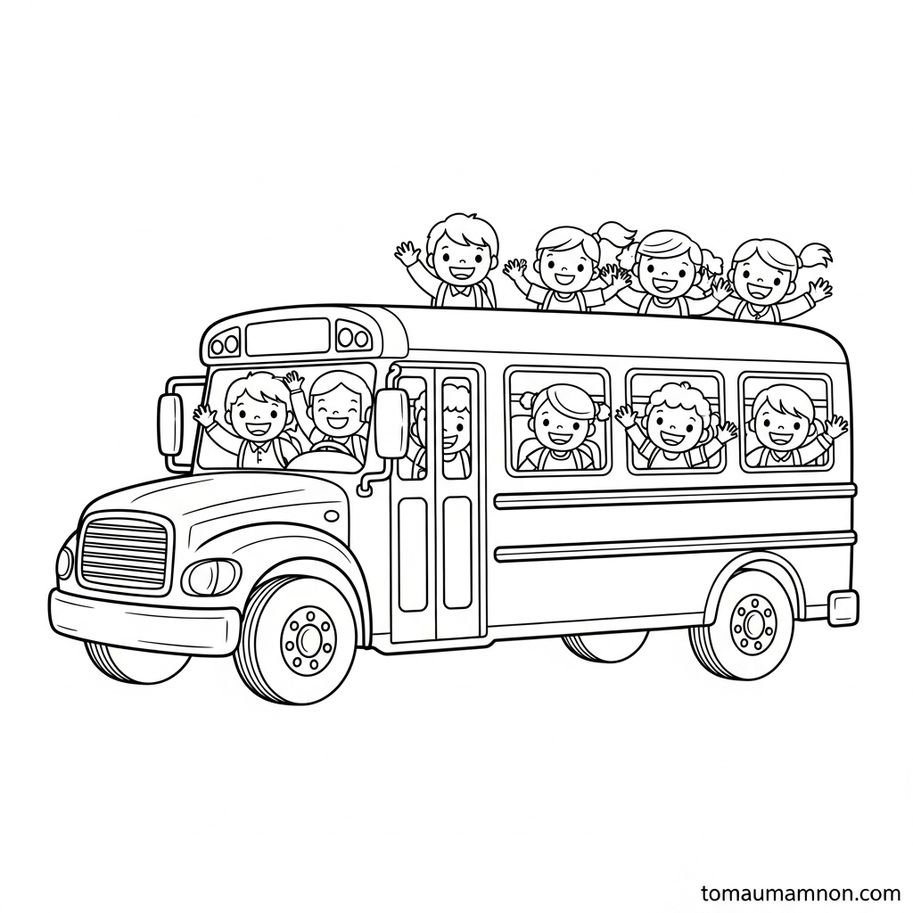 Tải Ngay Hình Vẽ Lớp Học Mầm Non Đơn Giản Cho Bé Tô Màu Miễn Phí Tranh tô màu cô giáo và học sinh trong lớp học