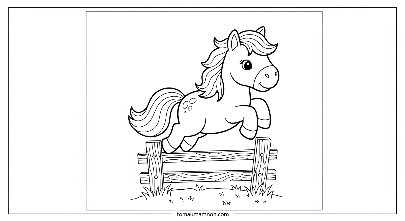 Bé tô màu hình Pony rèn luyện vận động tinh