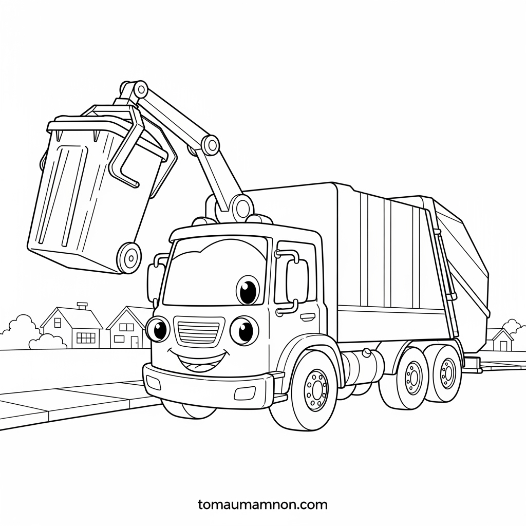 Tô màu xe tải ben