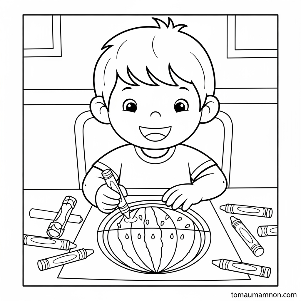 Tranh tô màu các nhân vật trong truyện Mai An Tiêm