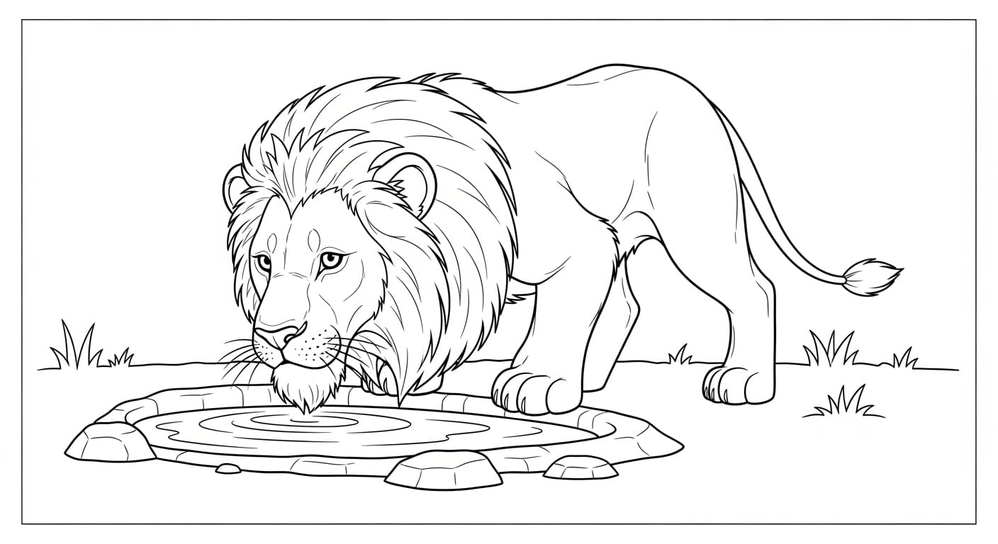 Sư Tử Tô Màu sư tử con nghịch ngợm