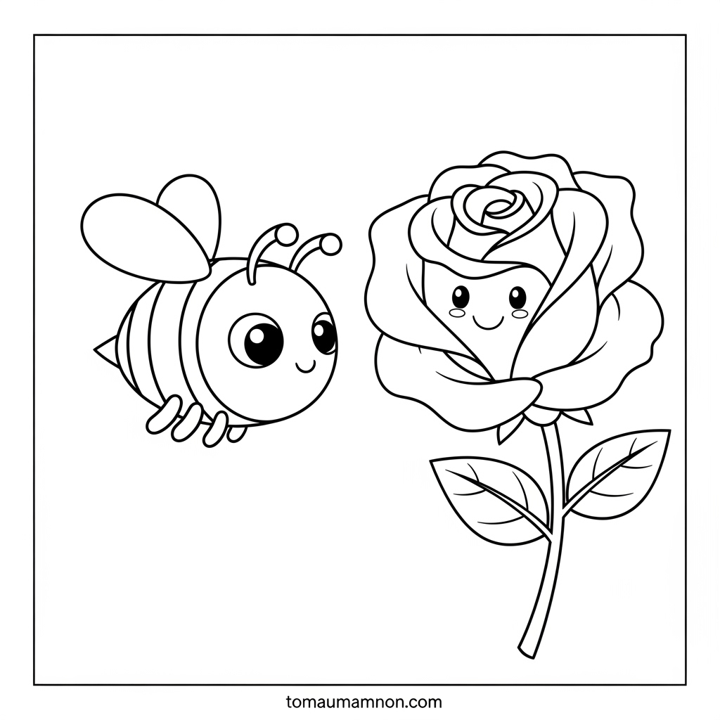 Tranh tô màu hoa đơn giản cho trẻ mầm non