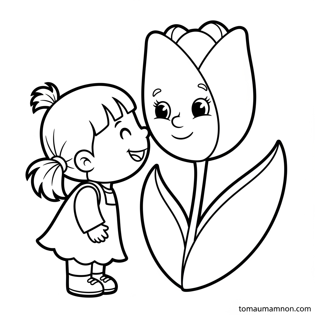 Bé tô màu hoa phát triển kỹ năng