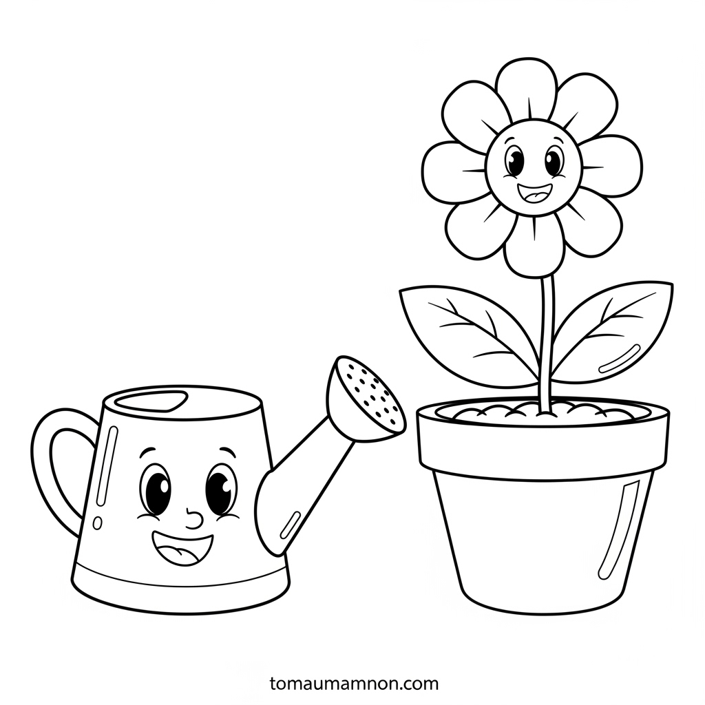 Tranh tô màu hoa chủ đề mùa xuân