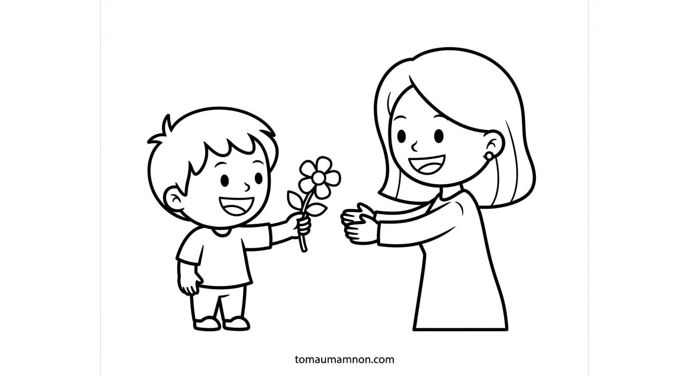 tranh tô màu thiệp 8/3