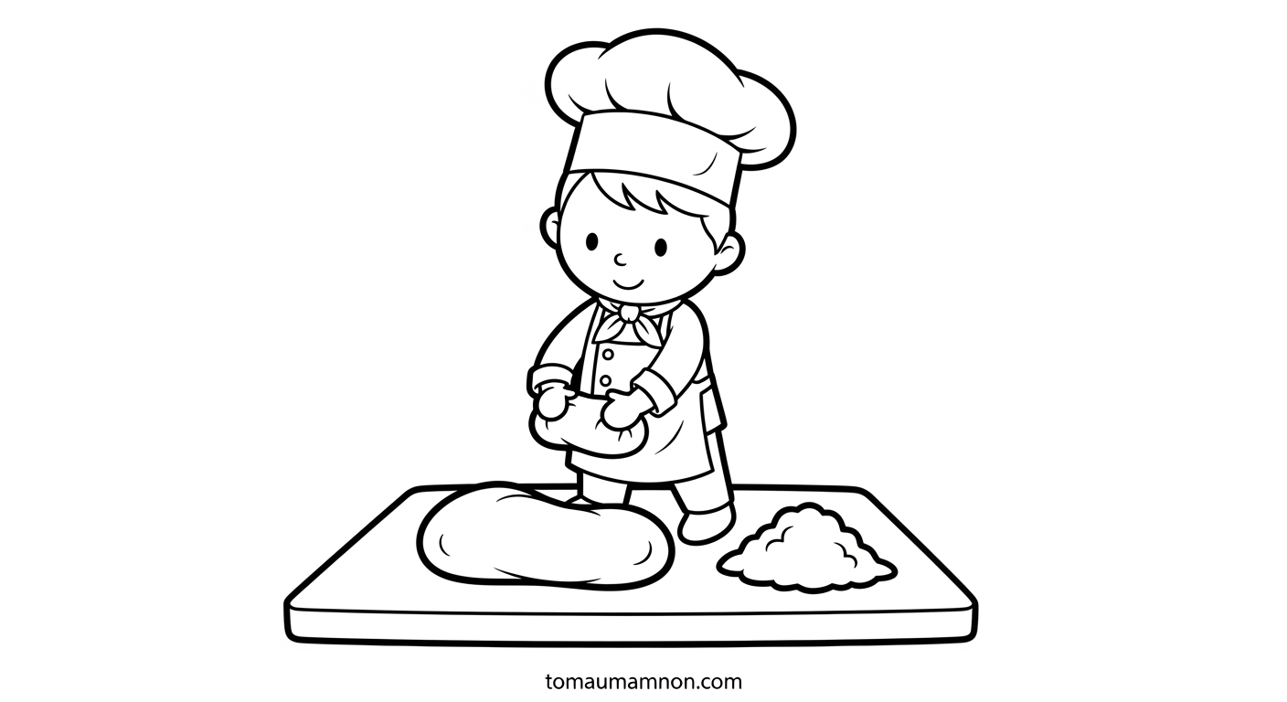 Tô Màu Bánh Mì Hình ảnh bánh mì baguette giòn rụm để tô màu