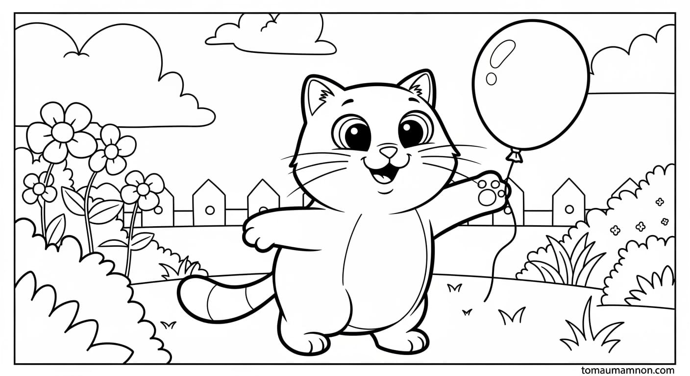 Các mẫu tranh tô màu quả bóng bay dễ thương