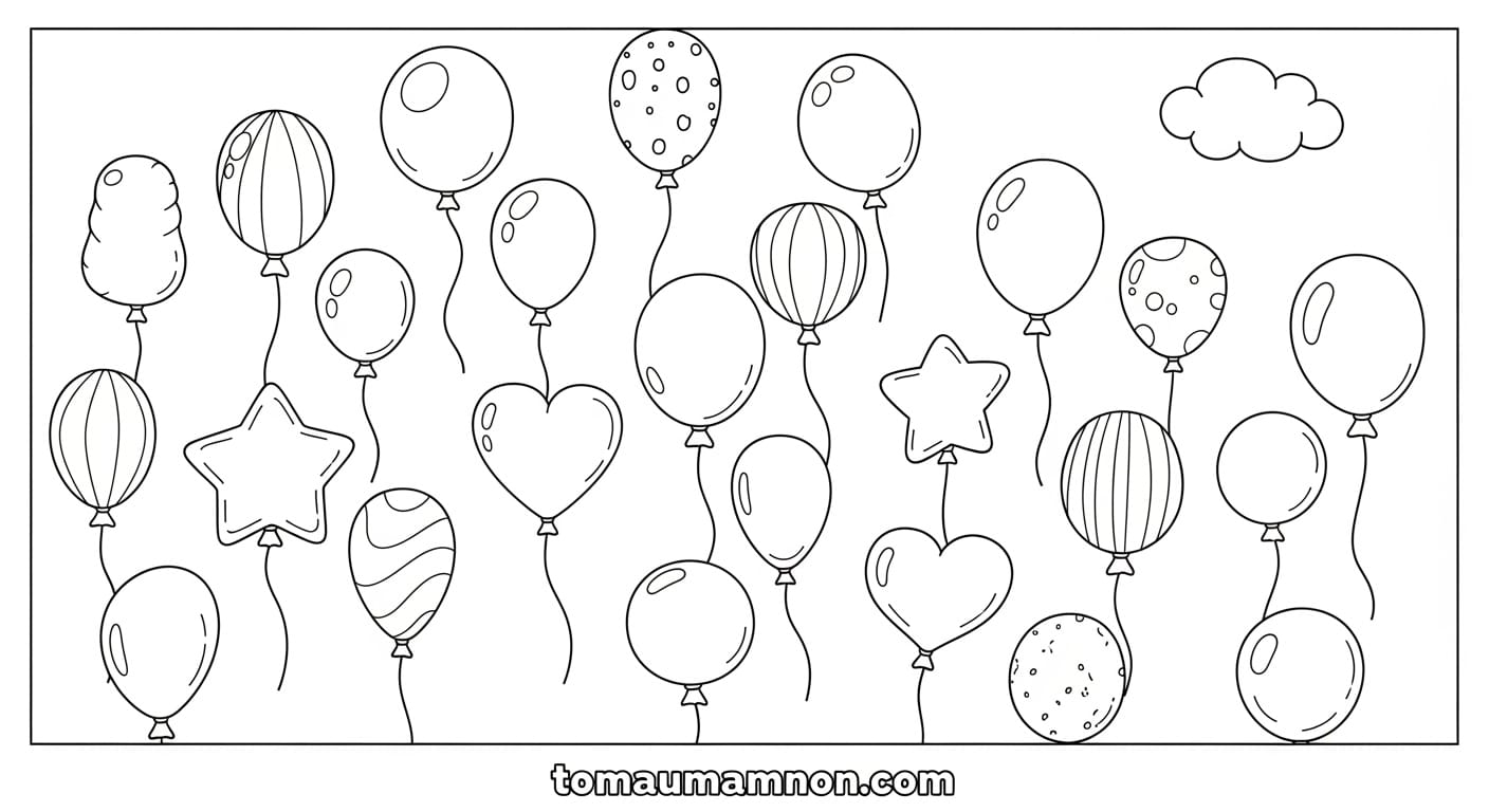 Bé thỏa sức sáng tạo cùng tranh tô màu bóng bay